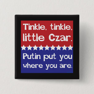 Tinkle Tinkle, Little Czar Red Blue 2 Inch Square Button