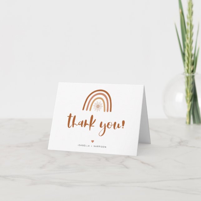 TINLEY Boho Terracotta Rainbow Carte de remercieme (Devant)
