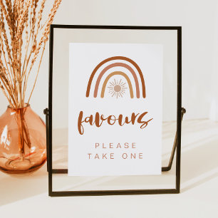 TINLEY Boho Terracotta Rainbow Favours Table Sign Invitation