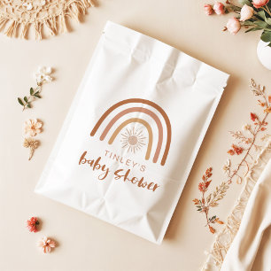 TINLEY Boho Terracotta Rainbow Sun Baby Invitation Favour Bag