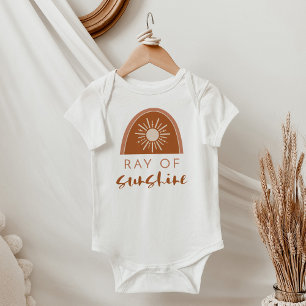 TINLEY Cute Boho Earthy Ray of Sunshine Rainbow Baby Bodysuit