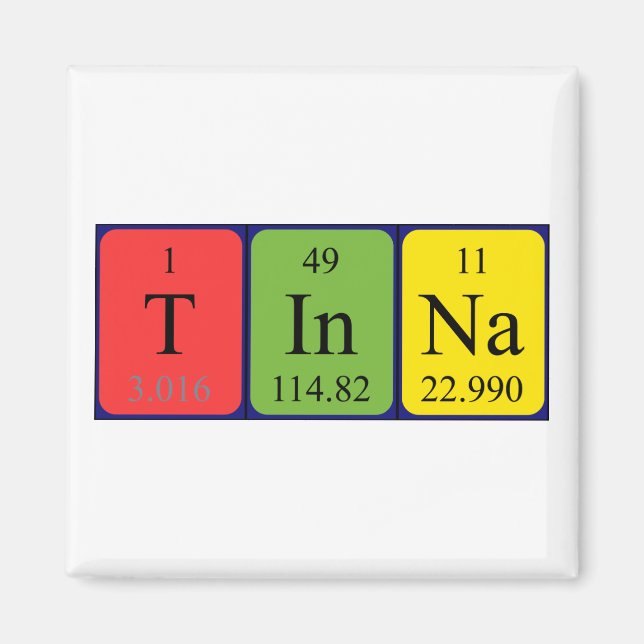 Tinna periodic table name magnet (Front)