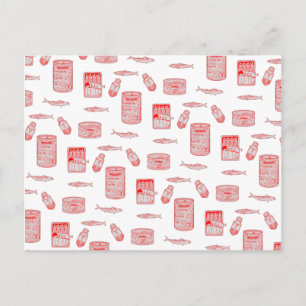 Tinned Fish Pattern Postcard