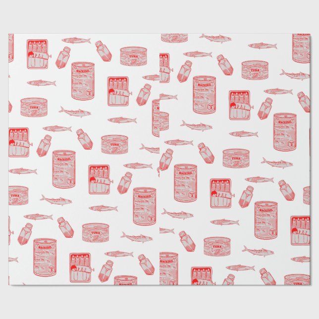 Tinned Fish Pattern Wrapping Paper (Seam)