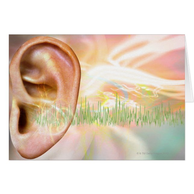 Tinnitus, illustration conceptuelle d'ordinateur. (Devant horizontal)