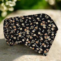 Tinny Flowers & Leaves On Black Background Wedding