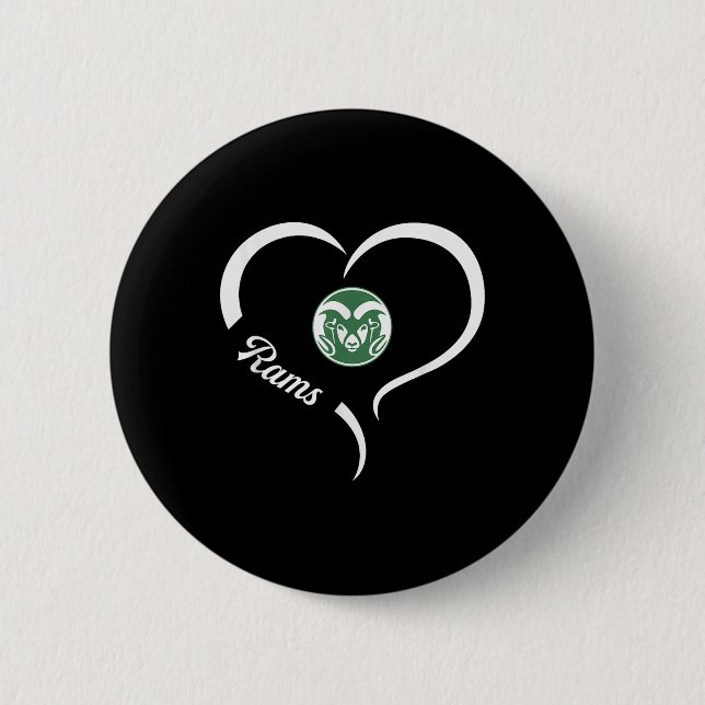 Tinora Rams Logo Half Heart Slogan Hs  2 Inch Round Button (Front)