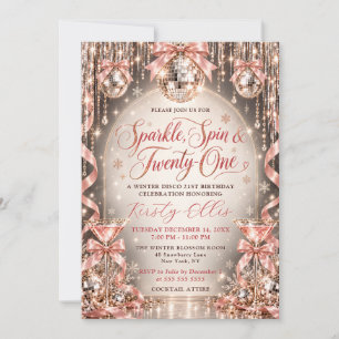 Tinsel and Disco 21st Birthday Invitation