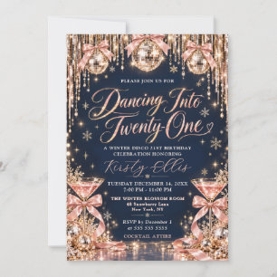 Tinsel and Disco 21st Birthday Invitation