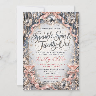 Tinsel and Disco 21st Birthday Invitation