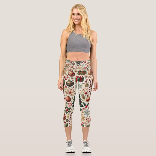 Tinsel and Twinkle Capri Leggings (Front)
