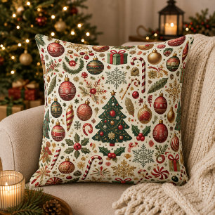Tinsel and Twinkle Throw Pillow