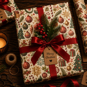 Tinsel and Twinkle Wrapping Paper Sheet