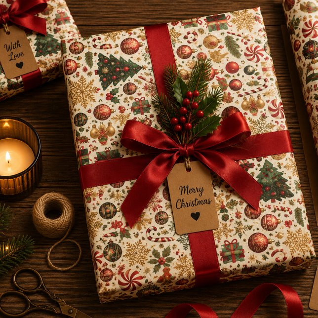 Tinsel and Twinkle Wrapping Paper Sheet (Creator Uploaded)