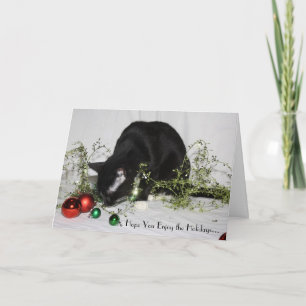 Tinsel Cat Holiday Card