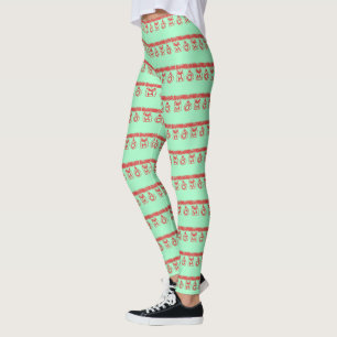 Tinsel HO HO HO Red Leggings