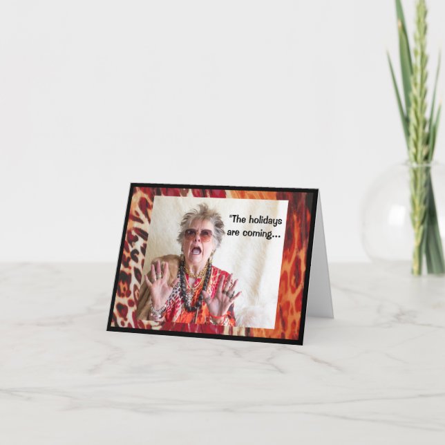 Tinsel humoristique de vacances dans une carte de  (Devant)