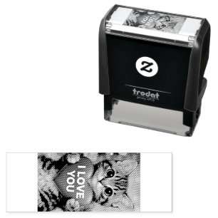 Tinsel rubber stamp "I Love You"