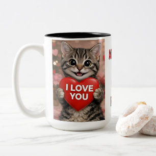 Tinsel the Christmas Kitten Two-Tone Coffee Mug