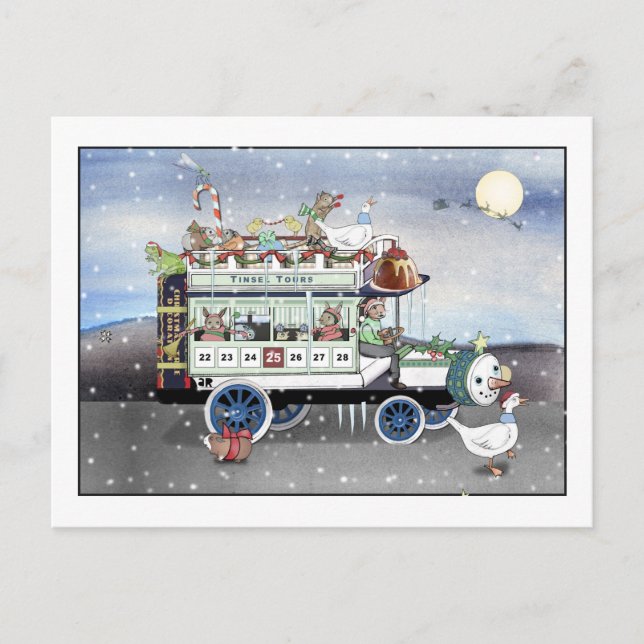 Tinsel Tours Holiday Postcard (Front)