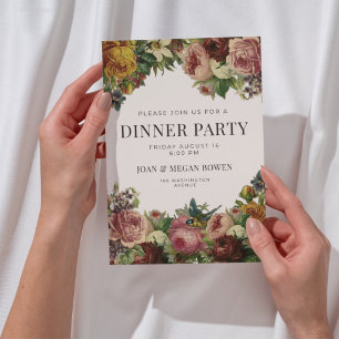 Tint Elegant Rustic Floral Dinner Party invitation