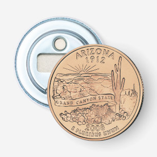Tinted Arizona State Quarter Design  Bottle Opener