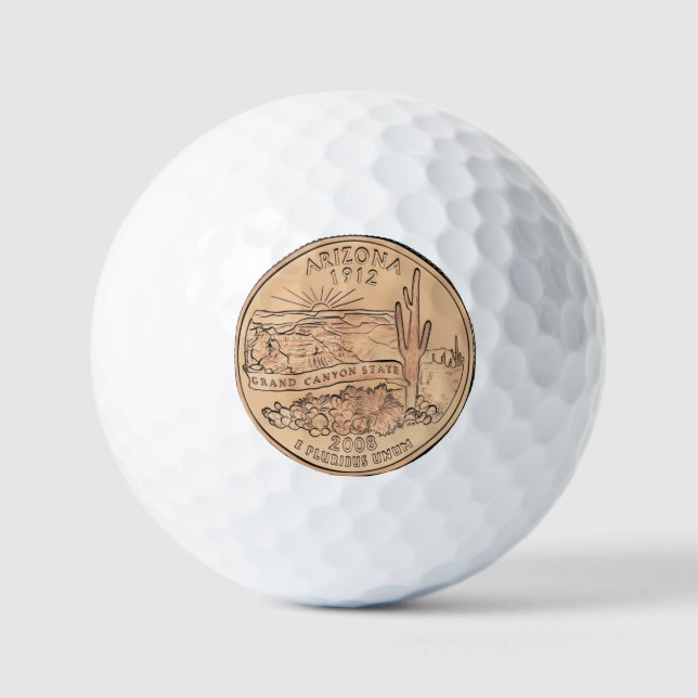 Tinted Arizona State Quarter Design  Golf Balls (Front)