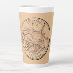 Tinted Arizona State Quarter Design Latte Mug