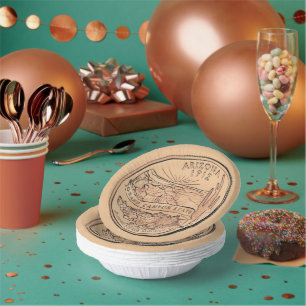 Tinted Arizona State Quarter Design Paper Bowl Paper Plate