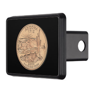 Tinted Arizona State Quarter Design Trailer Hitch Cover