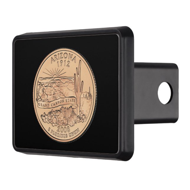 Tinted Arizona State Quarter Design  Trailer Hitch Cover (Left)