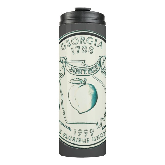 Tinted Georgia State Quarter Design  Thermal Tumbler (Front)