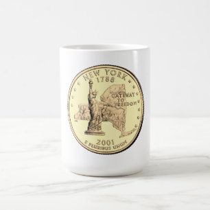 Tinted New York State Quarter Design  Coffee Mug