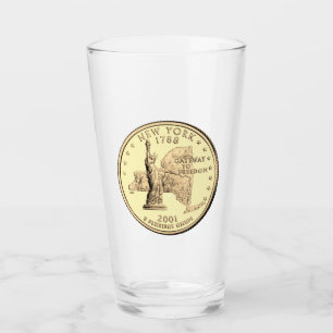 Tinted New York State Quarter Design Glass