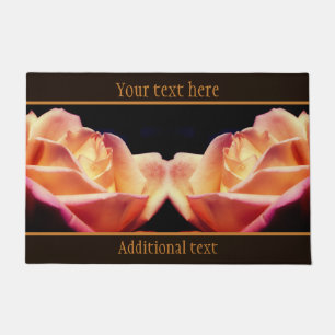 Tinted Yellow Rosebud Flower Personalized Doormat