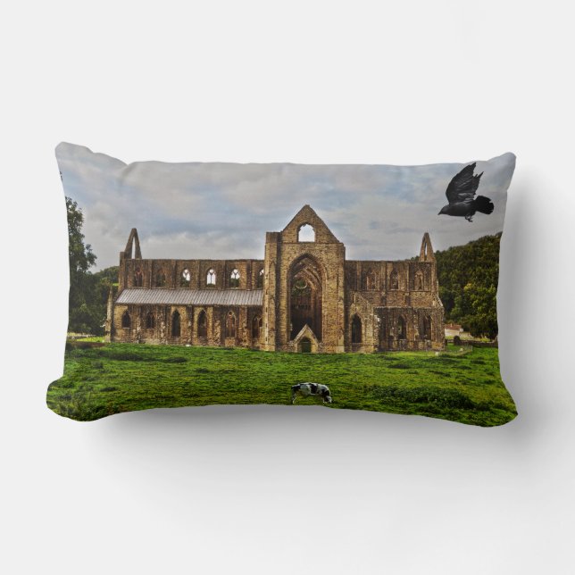 Tintern Abbey, Cistercian Monastery, Wales Lumbar Pillow (Front)