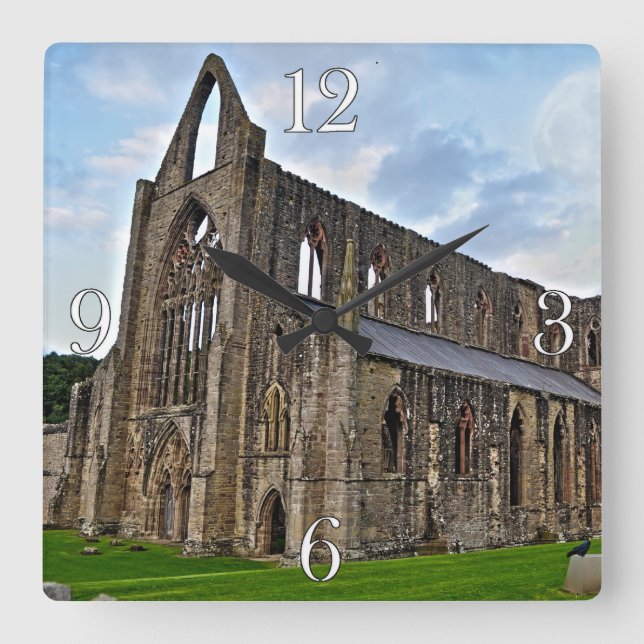 Tintern Abbey, Cistercian Monastery, Wales Square Wall Clock (Front)