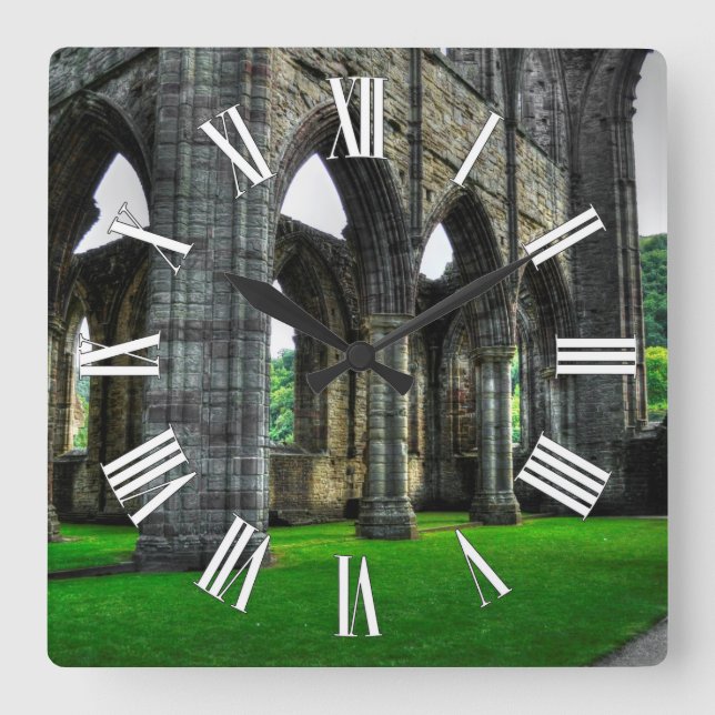 Tintern Abbey, Cistercian Monastery, Wales Square Wall Clock (Front)