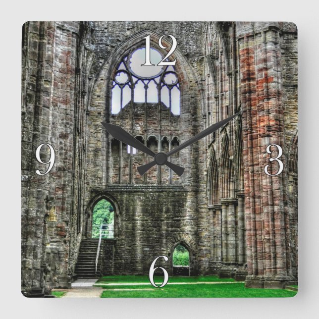 Tintern Abbey, Cistercian Monastery, Wales Square Wall Clock (Front)
