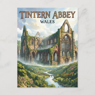 Tintern Abbey Wales Postcard