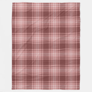 Tints Of Pink Plaid Twill Fleece Blanket