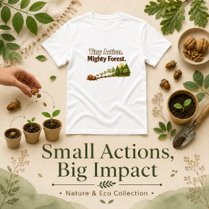 Tiny Action Mighty Forest quote T-Shirt