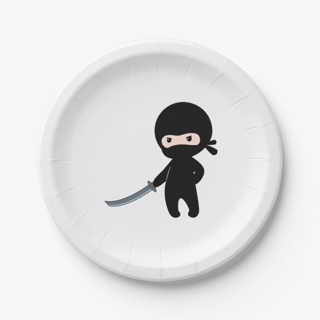 Tiny Angry Ninja Paper Plate (Front)