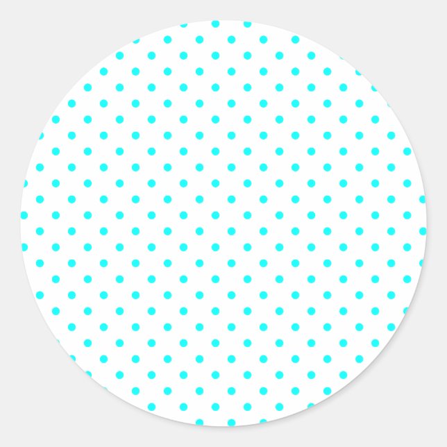 Tiny Aqua Dots Classic Round Sticker (Front)