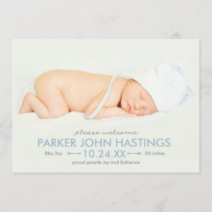 Tiny Archer Arrow Full Bleed Birth Announcement