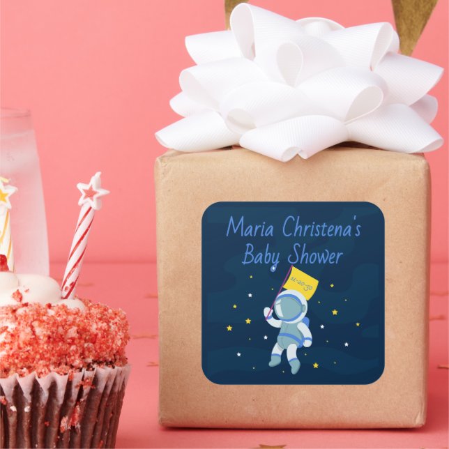 Tiny Astronaut Baby Shower Sticker (Party)