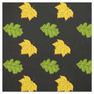 Tiny Autumn Leaves Geometric Pattern Fabric