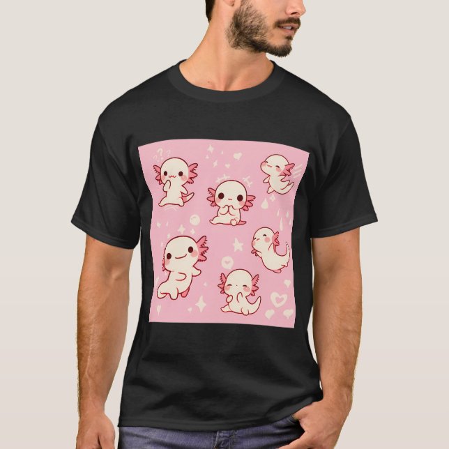 tiny axolotl pattern T-Shirt (Front)