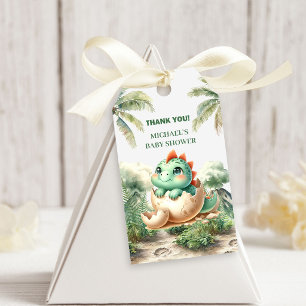 Tiny Baby Dino Hatching Soon Baby Shower Gift Tags