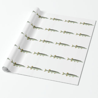 Tiny baby muskie Vector Art Fish Farm Wrapping Paper